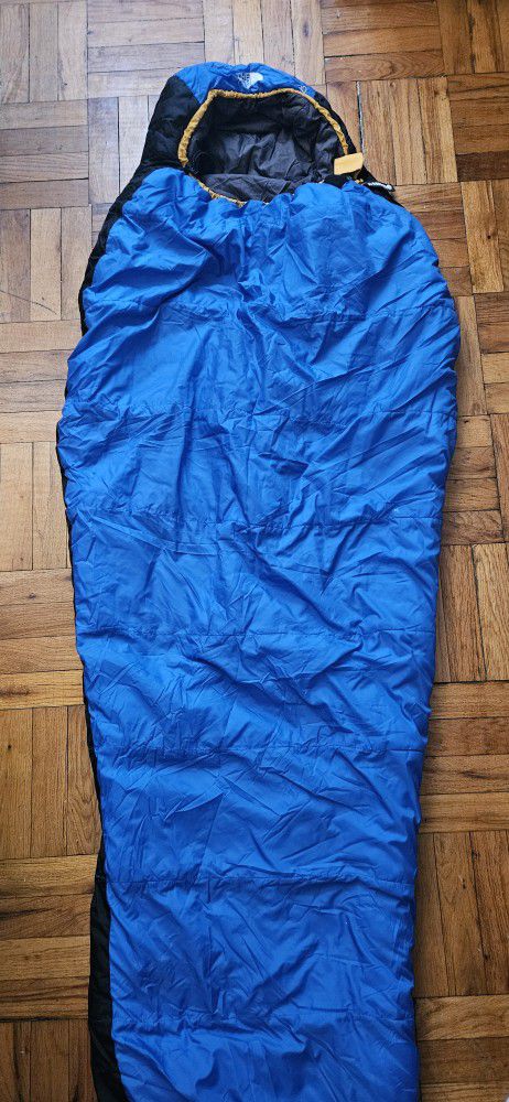sleeping bag for camping.  The north face.