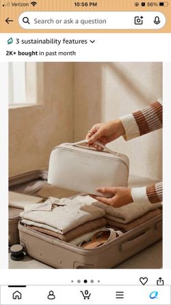 Beige Makeup Skincare Essentials Toiletries  Travel Bag New