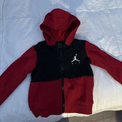 Jordan Red And Black Zip Up Hoodie 