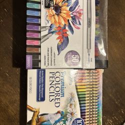 Colored Pencils And Brush Markers