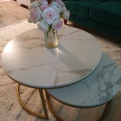 Gold and Marbled Top Classy Tables