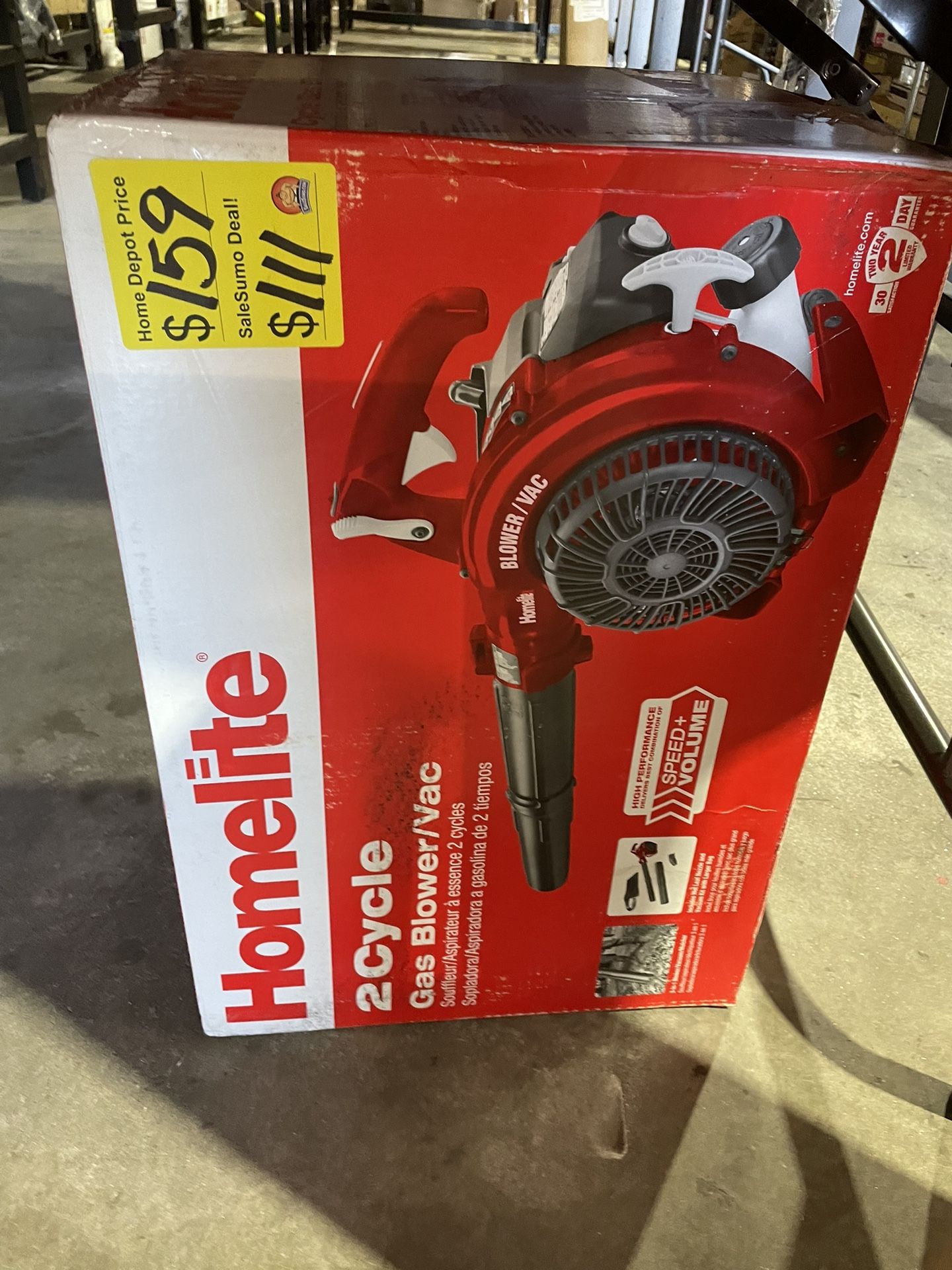 Homelite® 2Cycle Gas Blower/Vac Soufleur/Aspirateur à essence 2 cycles Sopladora/ Aspiradora