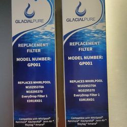 2 GlacialPure GP001 Replacement Water Filter fits Frigidaire & Kenmore  - NEW


