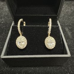 Labgrown Diamond Dangling Hoop Earrings