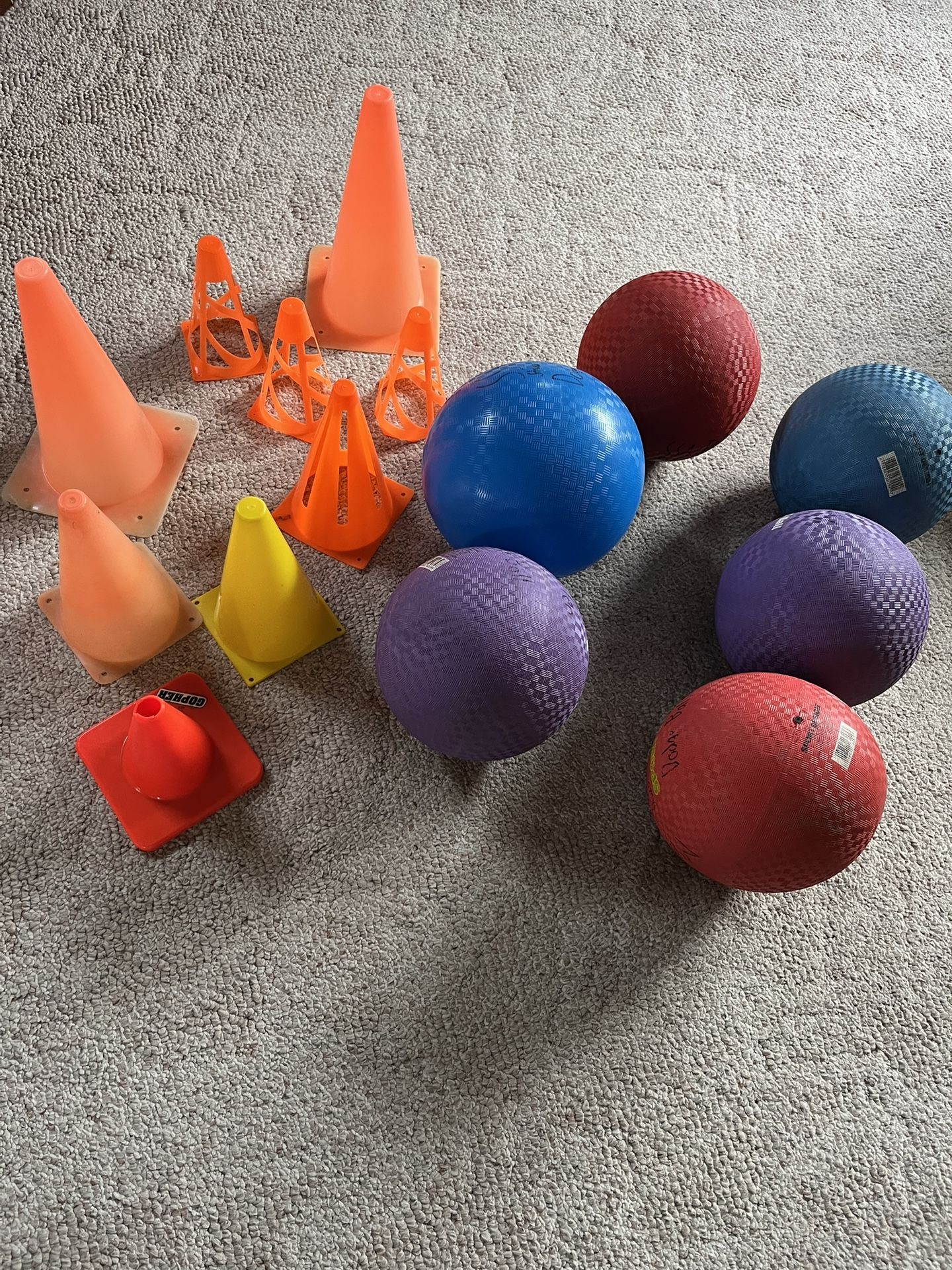 Dodge Balls/Kickballs & 9 Cones (Perfect for Dodge Ball & Kickball Games) All For 35.00