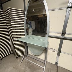 Hair Salón Beauty Mirror Hairdressing Station