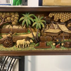 Vintage Wood Carving wall Hanging