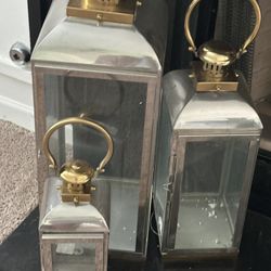 Gold And Chrome Lanterns Decor 