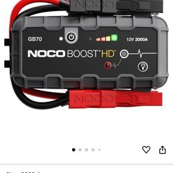 NOCO Boost HD GB70 2000A UltraSafe Car Battery Jump Starter, 12V Battery Booster Pack, Jump Box, Portable Charger and Jumper Cables for 8.0L Gasoline 