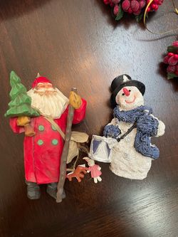 Assorted Christmas Decor and Glass Bowls