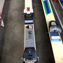 3 Pair  Snow Ski Bindings And Poles