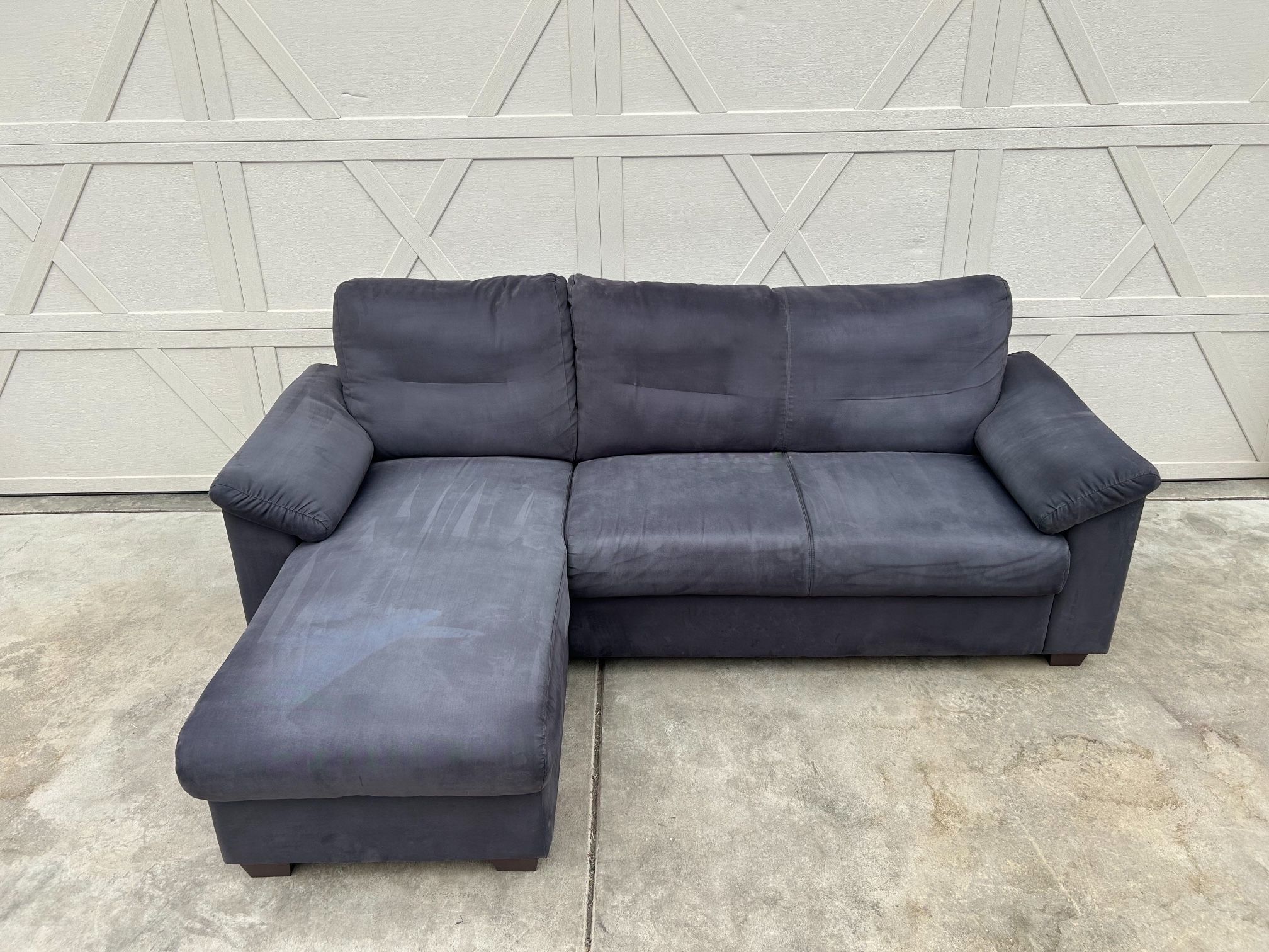 Small Dark Blue Sectional Couch