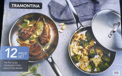 Tramontina 12-piece Tri-Ply Clad Stainless Steel Cookware Set️NEW  ITEM️(RETAIL STORE COSTCO & WALMART $210-$253) BIG SAVING DEAL! ️️️ for  Sale in Bell Gardens, CA - OfferUp