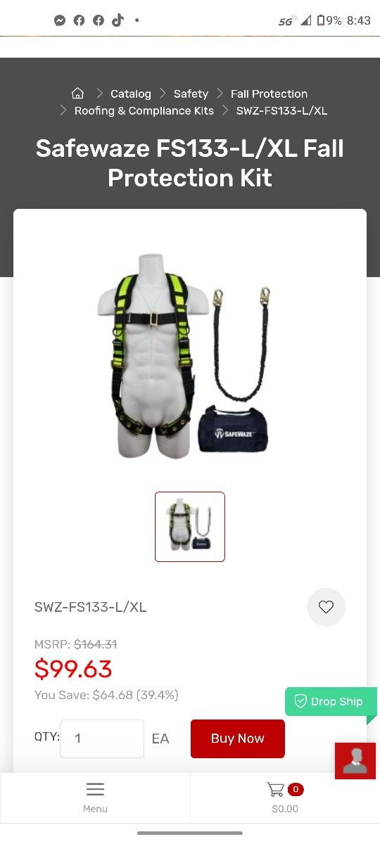 Brand New!!! Safety Hrnnes L- XL