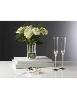 WEDGWOOD LOVE KNOTS TOASTING FLUTES, PAIR