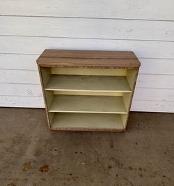 Mid-Century Laminate Swedish Vintage Bookshelf with Rounded Corners.