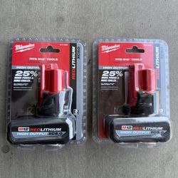 Milwaukee M12. 12-Volt Lithium-Ion XC High Output 5.0 Ah Battery Pack $60 Each 