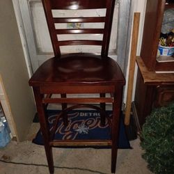 One Used Walnut Bar Stool