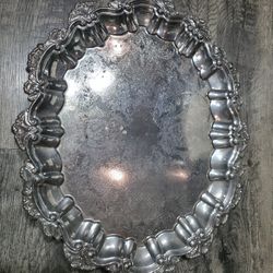 International Silver Company Silver Plated Footed Oval Serving Tray