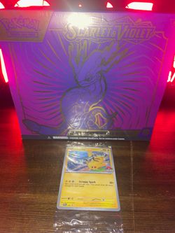 Pokemon Scarlet & Violet Elite Trainer Box & Pikachu World Championships 2024 Promo Card