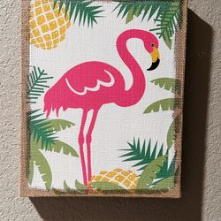 Tropical Flamingo Canvas Print – 10” x 12”