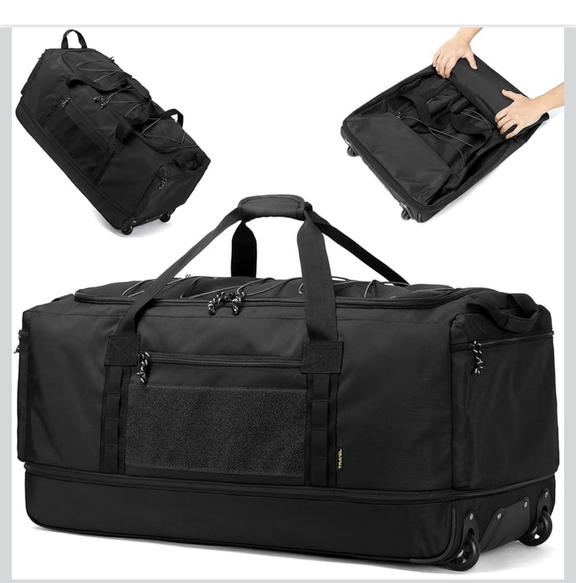 170L Extra Large Baseball Bag with Wheels Gym Duffle Softball Catchers Coach Team Equipment Bags Collapsible Rolling Travel Duffel Bat Gear Bag for Ho