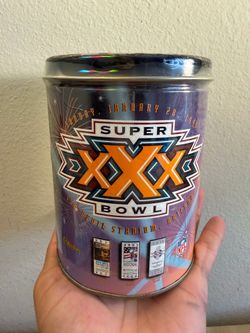 Vintage 1996 Super Bowl 30 Popcorn Tin - Fully Sealed!