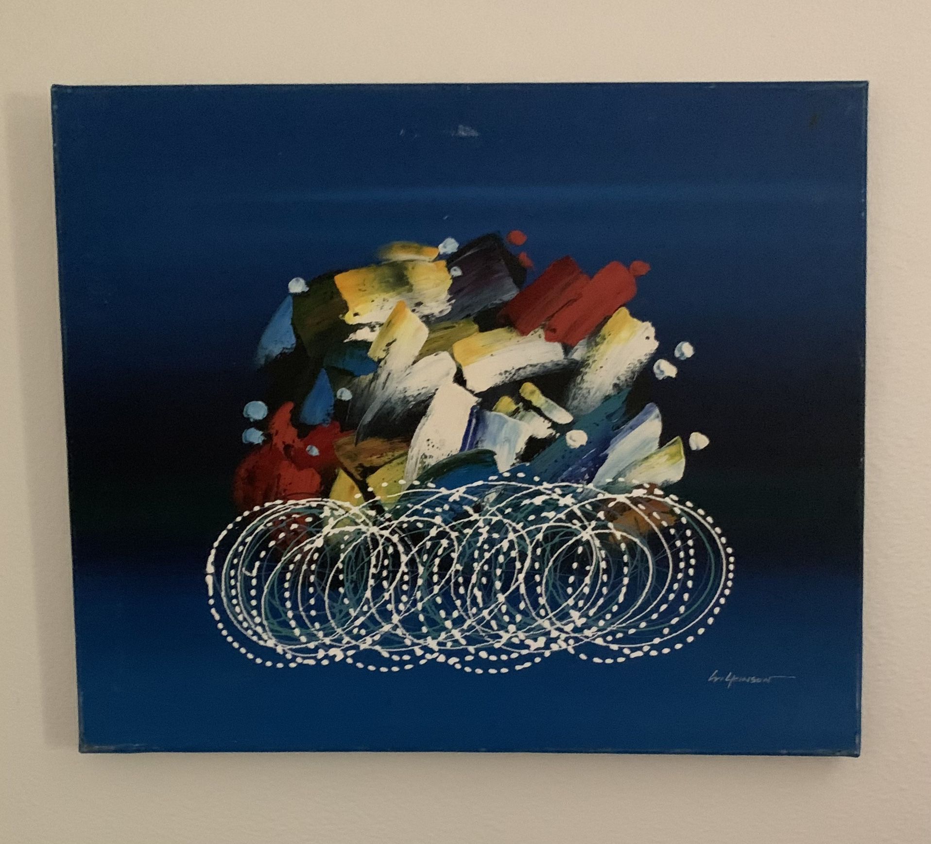 Abstract Canvas Painting Racing Bicycle (24”x20”)