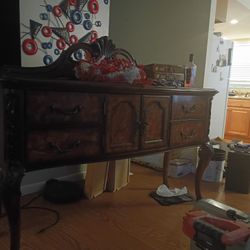 Claw Foot Antique Buffet Table