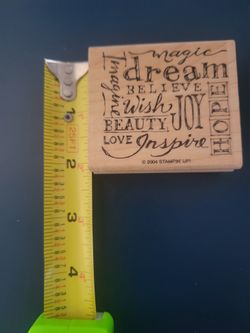 Wood Rubber Stamp Inspirational 