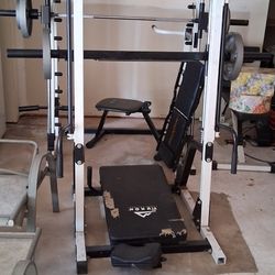 Weight Bench And Weights 