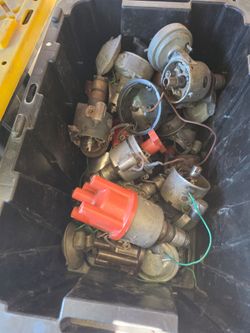 Crate of original bosch distributors for vw engines