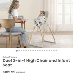 Duet 2 in 1 High Chair & Newborn Seat 