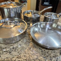 Complete Stainless Steel All-Clad Style Pans