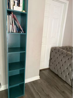 Tall Teal Cube Bookshelf / Storage Organizer