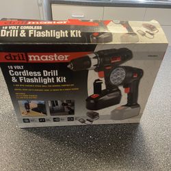 Drill master cordless drill and flashlight Kit 