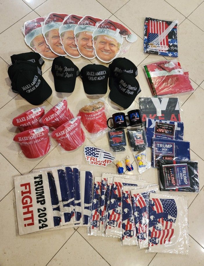 Christmas Trump Caps Party Decorations Mega Lot of 55 Items PLEASE READ DESCRIPTION!!