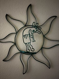 Kokopelli Sun Metal Wall Art