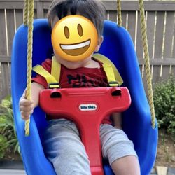 Little Tikes Snug 'n Secure Blue Swing with Adjustable Straps, 2-in-1 for Baby and Toddlers Ages 9 Months - 4 Years