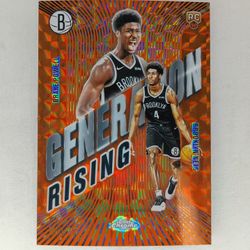 2025-26 Drake Powell Topps Chrome Basketball Generation Rising Geometric Orange Rookie 13/25