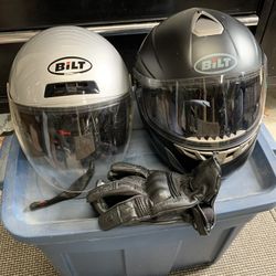 Motorcycle Helmets Jacket Saddlebags Pants And Gloves