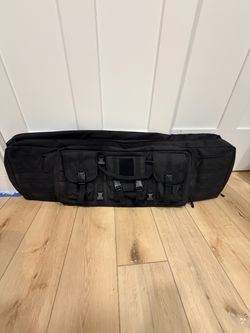 Black Tactical Rifle Bag with MOLLE Pouches