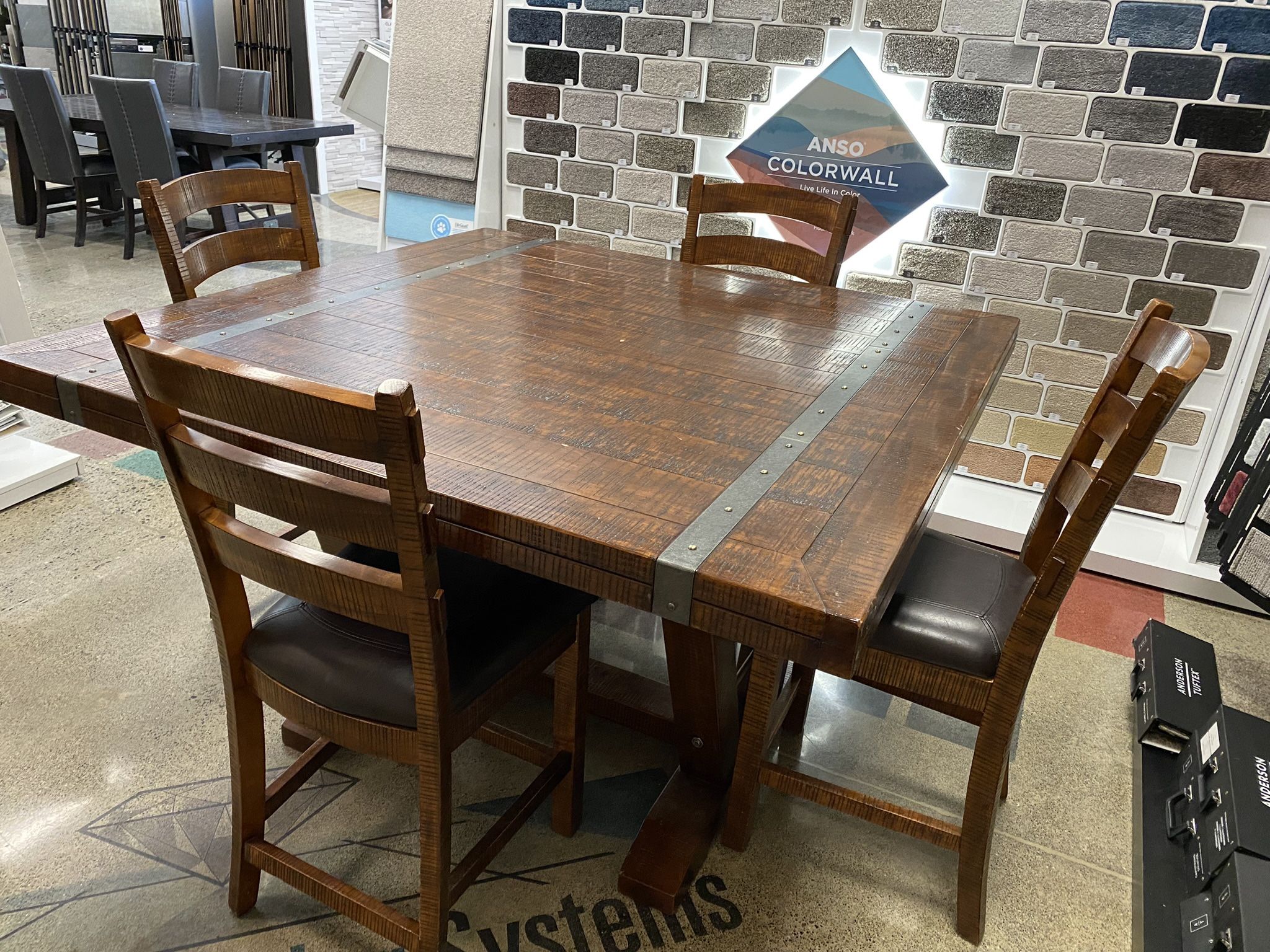 Modern Rustic Wooden Table/ Dining Table And 4 Chairs To Match