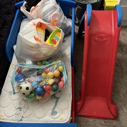 Kids Toddler Bed, Slide, toys
