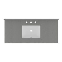 48 in. W x 22 in. D Quartz Vanity Top in Galaxy Grey with White Basin(not Include Cabinet)