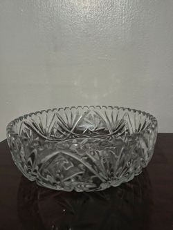VINTAGE CRYSTAL BOWL 9.3"×3"