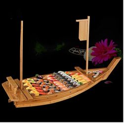 Wooden Sushi Boat Serving Tray,
