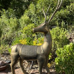 copper deer statue