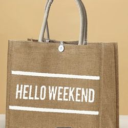 Hello Weekend Print Tote Bag