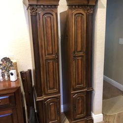 Solid Wood Matching Hutches With Drawers - 74”x18” each